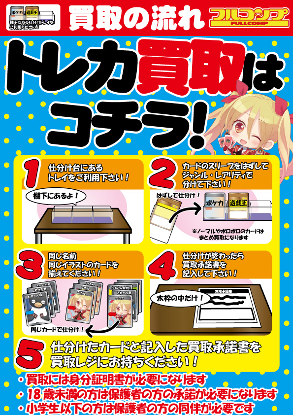 店頭での買取の流れ 買取情報 新宿南口店 フルコンプ